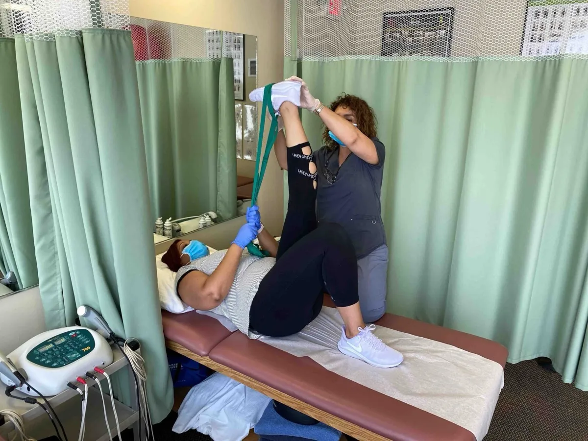 Dr. Monica Gonzalez rehabilitation session at Pain Center of Morris Elizabeth NJ